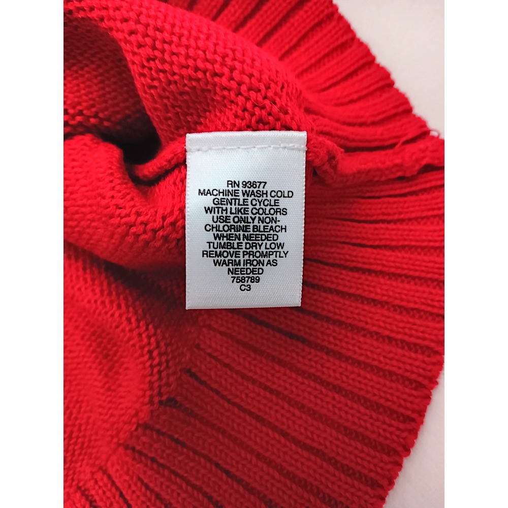 NWT Liz Claiborne Women Red Cherry Cordial Cotton V Neck Sweater Size L - Picture 6 of 10